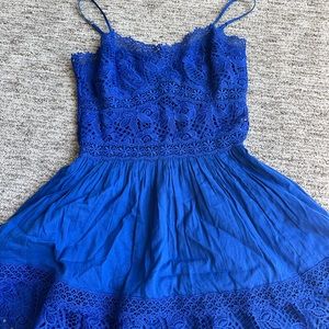 Blue Lace Mini Dress